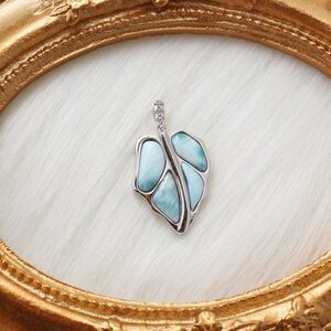 Luxury Larimar Necklace, 925 Sterling Silver, Larimar, Gemstone Necklace